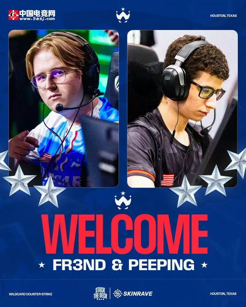 Wildcard战队正式官宣完成阵容重组：北美新锐Peeping与波兰狙击手fr3nd加盟