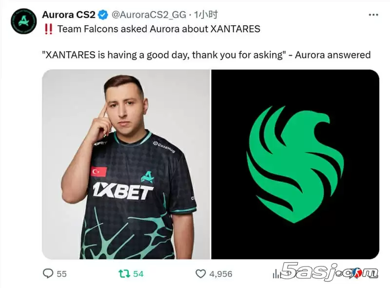 Aurora官方整活回应Falcons挖角：XANTARES很好 不劳牵挂
