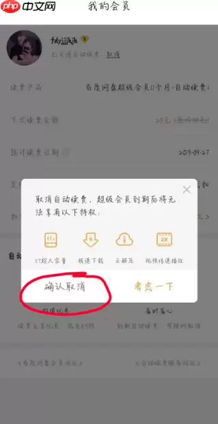 手机百度网盘自动续费怎么关 具体操作步骤