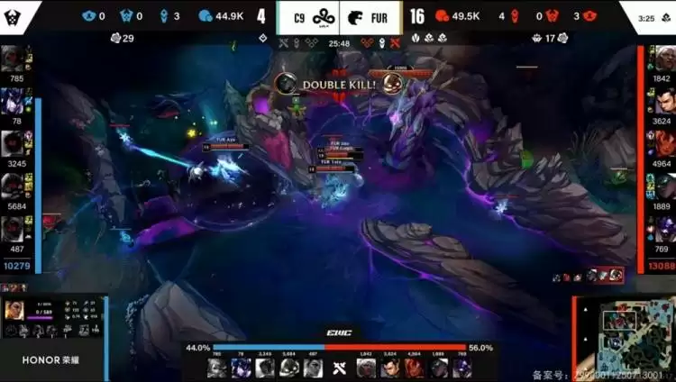 2025 EWC电竞世界杯《英雄联盟》A组生死战：FUR战术碾压送C9回家 