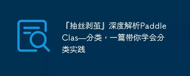 『抽丝剥茧』深度解析paddleclas—分类,一篇带你学会分类实践 - 游乐网