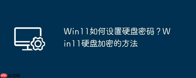 win11如何设置硬盘密码?win11硬盘加密的方法