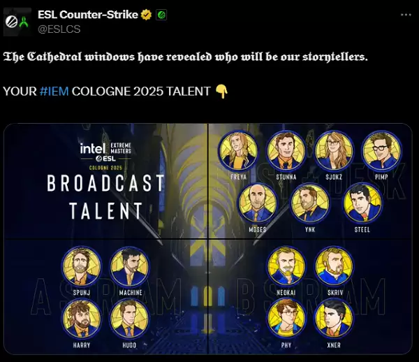IEM科隆2025解说阵容正式公布:15位电竞名嘴集结,moses+YNk梦幻组合回归! IEM科隆2025解说阵容正式公布:15位电竞名嘴集结,moses+YNk梦幻组合回归!