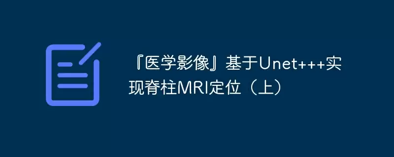 『医学影像』基于unet+++实现脊柱mri定位（上） - 游乐网