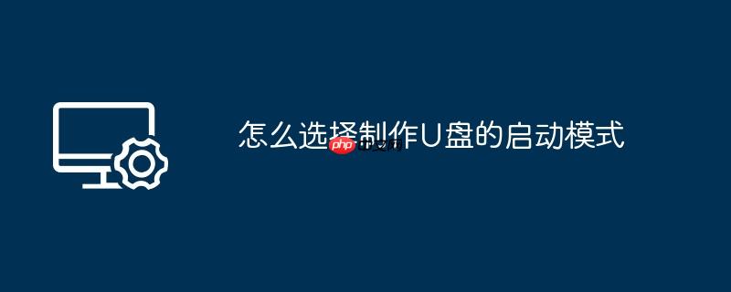 怎么选择制作u盘的启动模式