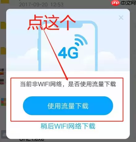 百度云盘怎么用流量下载文件 用流量下载文件方法