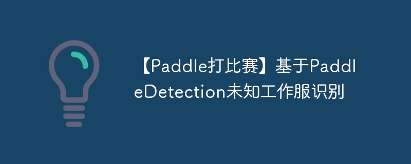 【paddle打比赛】基于paddledetection未知工作服识别 - 游乐网