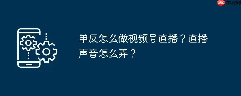 单反怎么做视频号直播?直播声音怎么弄?