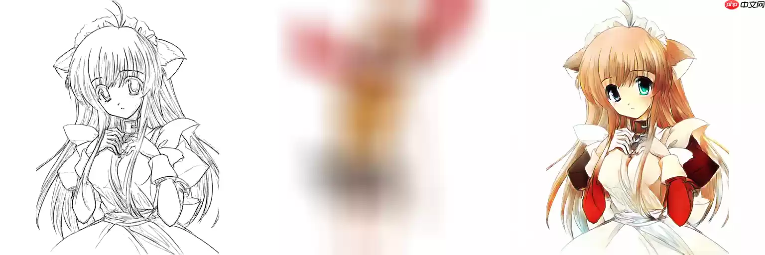 线稿上色V3（比V2差别在于这个参考图的处理方式)，并且更好用哦 - 游乐网