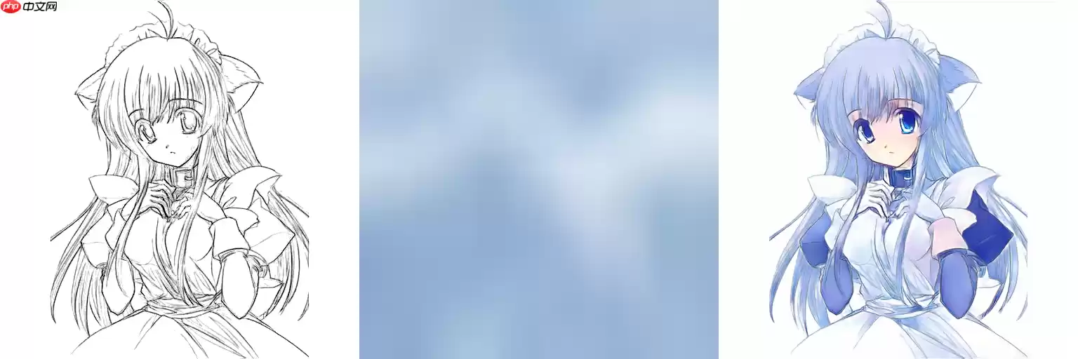 线稿上色V3（比V2差别在于这个参考图的处理方式)，并且更好用哦 - 游乐网