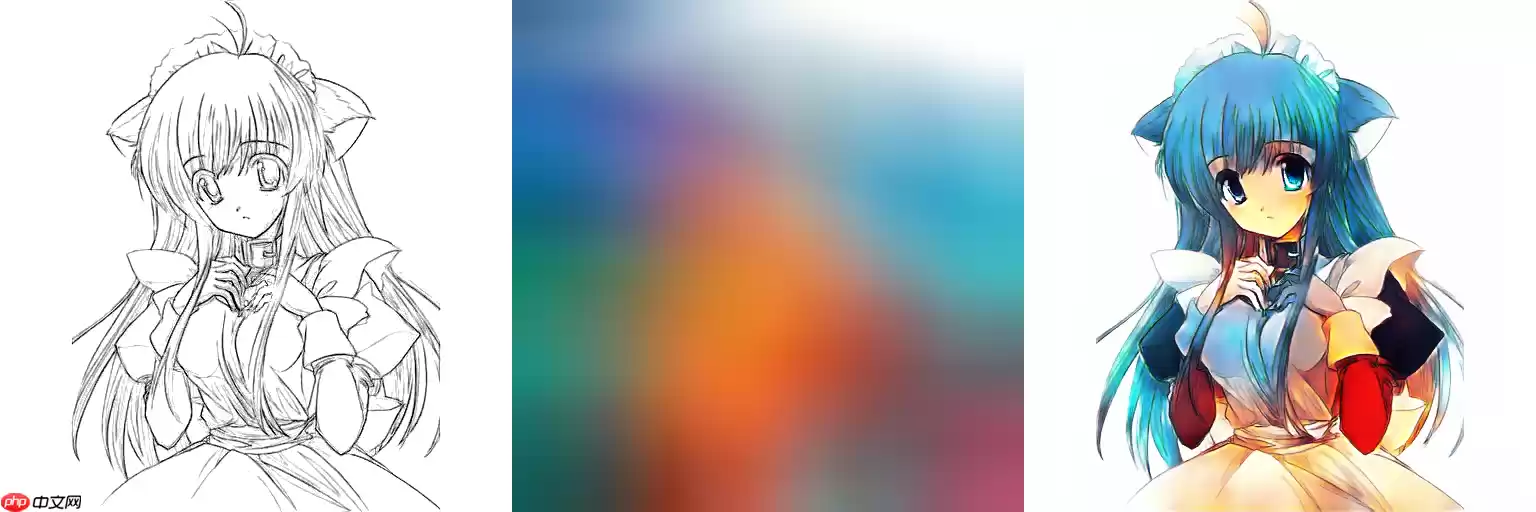 线稿上色V3（比V2差别在于这个参考图的处理方式)，并且更好用哦 - 游乐网