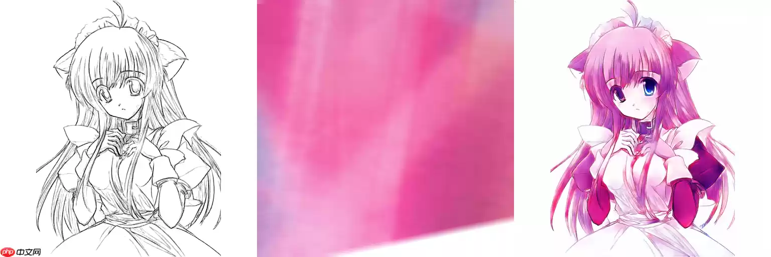 线稿上色V3（比V2差别在于这个参考图的处理方式)，并且更好用哦 - 游乐网