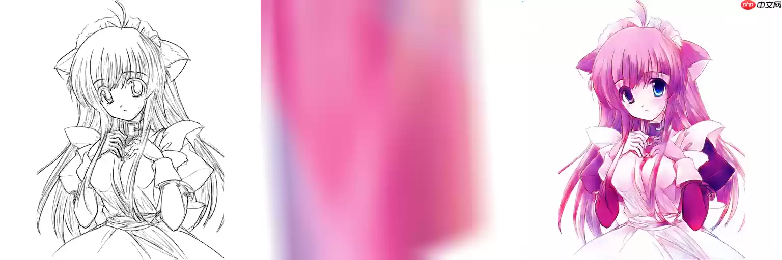 线稿上色V3（比V2差别在于这个参考图的处理方式)，并且更好用哦 - 游乐网