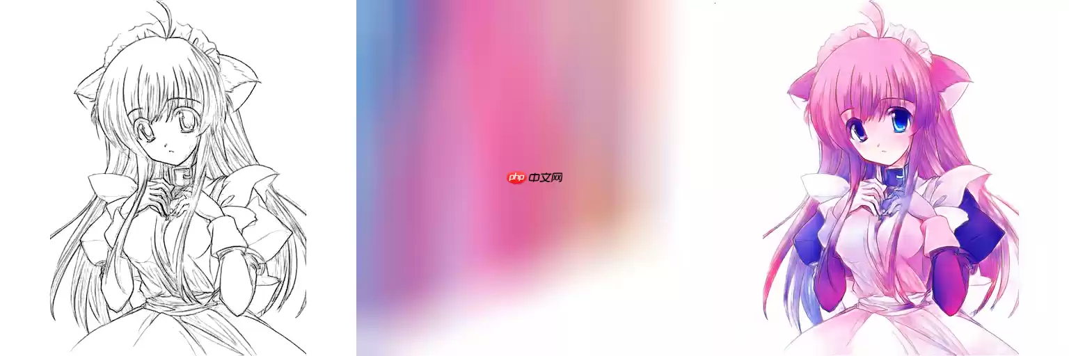 线稿上色V3（比V2差别在于这个参考图的处理方式)，并且更好用哦 - 游乐网