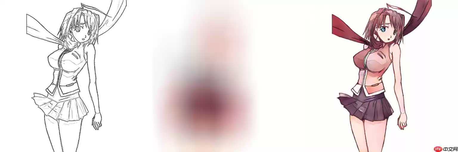 线稿上色V3（比V2差别在于这个参考图的处理方式)，并且更好用哦 - 游乐网