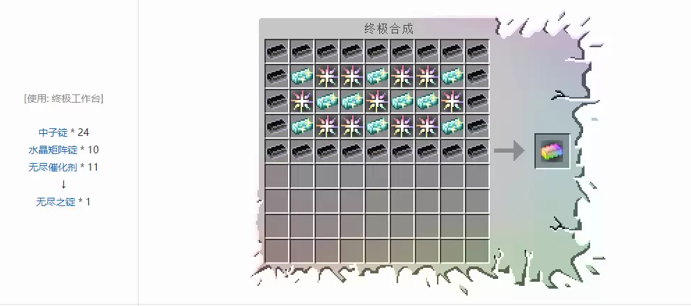 我的世界无尽贪婪所有物品合成