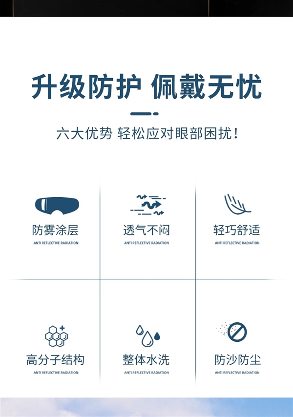 防风防沙骑行必备！奈西姆多功能防护眼镜5元白菜价