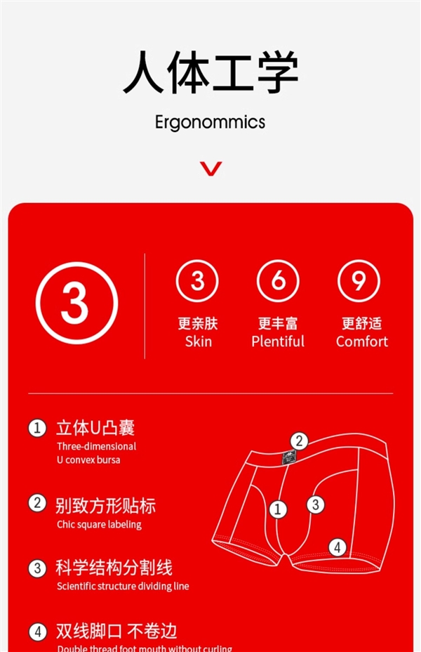 柔软舒适 大容量不束缚！Kappa男士四角裤大促：13元/条