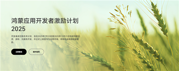 华为启动鸿蒙应用开发者激励计划2025