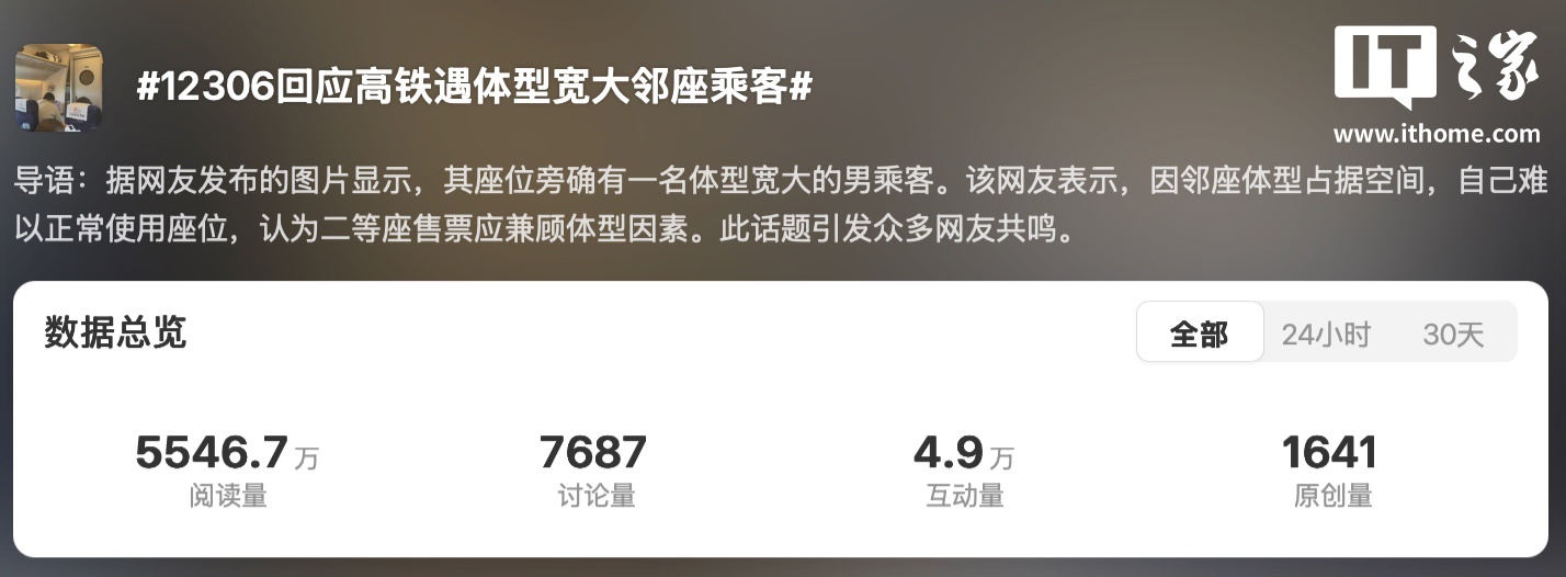 乘客吐槽高铁邻座