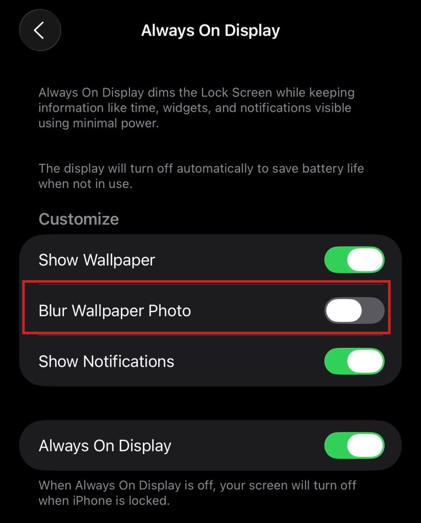 iOS 26系统更新:用户可自主关闭全天候显示壁纸模糊效果
