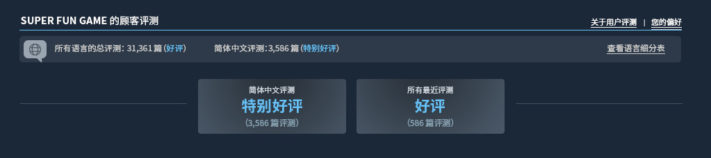 同个游戏两个评分：Steam