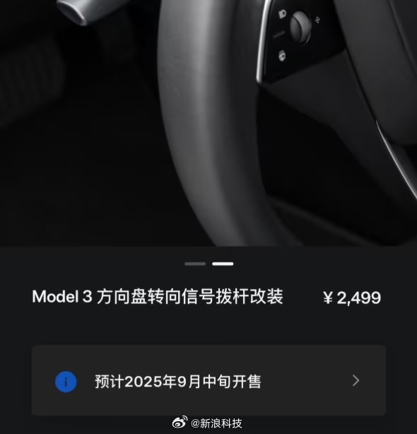 特斯拉Model 3转向拨杆加装服务
