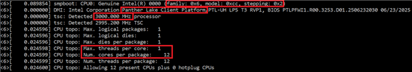 Intel Panther Lake处理器规格曝光