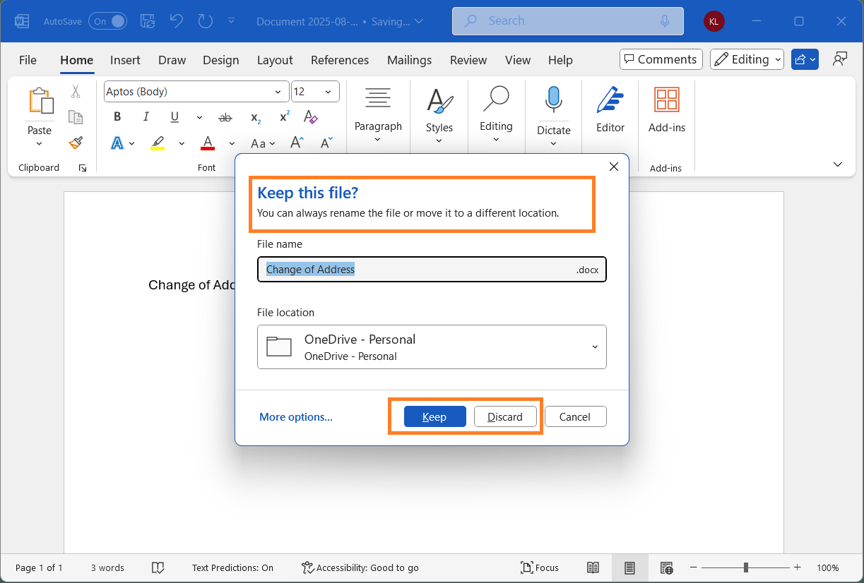 微软邀测 Win10 / Win11 版 Word 新特性：新建文档自动保存到云端