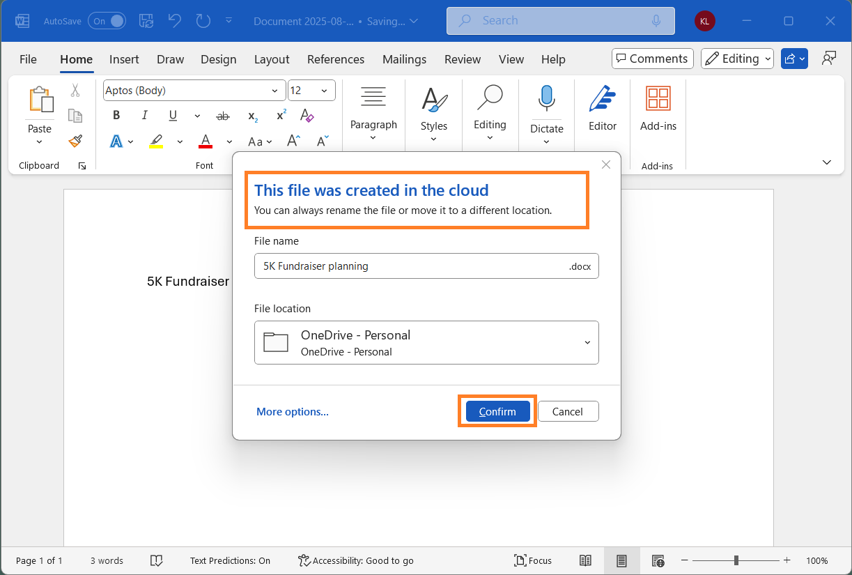 微软邀测 Win10 / Win11 版 Word 新特性：新建文档自动保存到云端