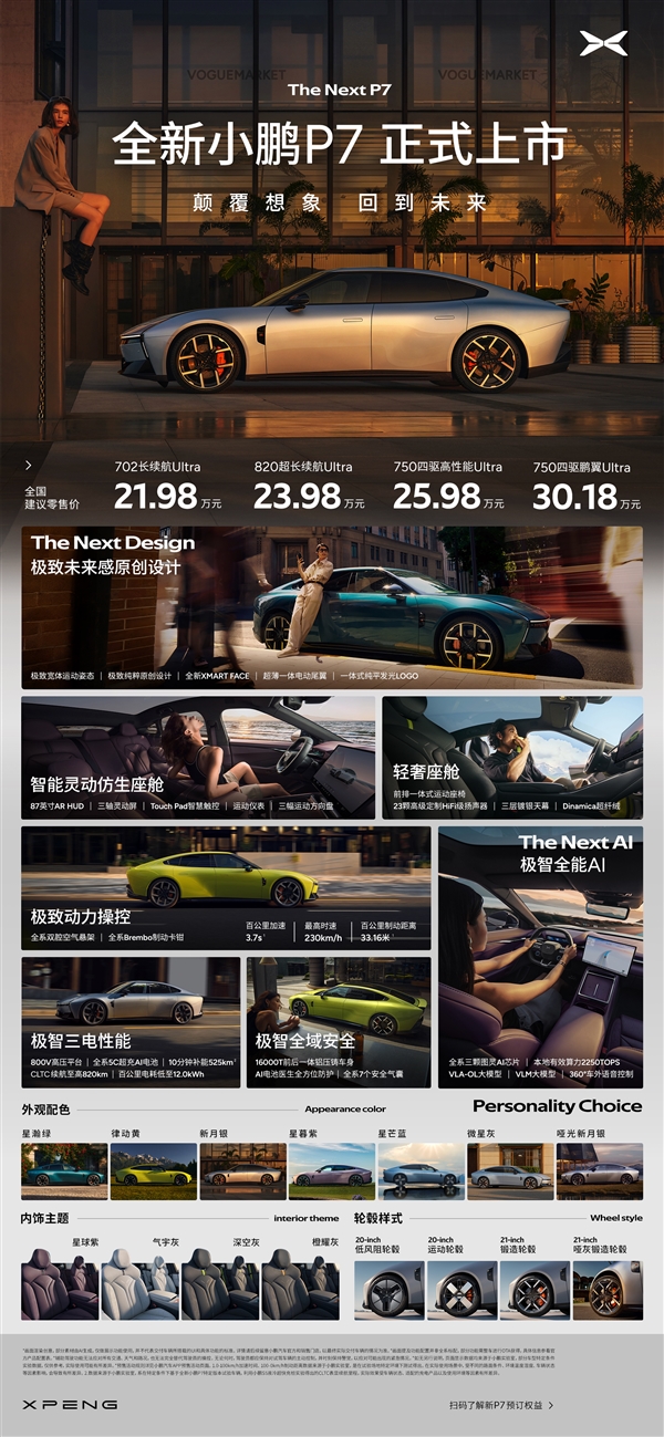 小鹏再造爆款车！全新小鹏P7上市7分钟