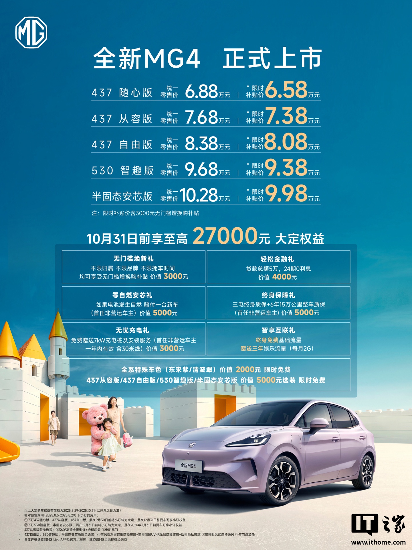 限时补贴价 6.58 万元起，全新名爵 MG4 紧凑型车上市