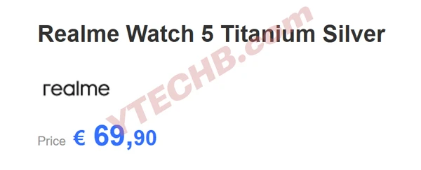 realme Watch 5渲染图