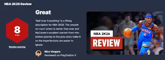 年货大作《NBA 2K26》IGN 8分!近年来的最佳水准