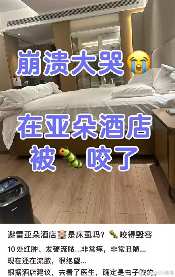 亚朵酒店住客称遭虫咬10处伤口 前台经理：天气炎热 很多事情没办法 赔偿尚未达成一致