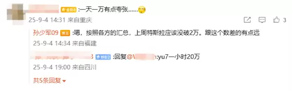 曝特斯拉Model Y L一天卖出一万辆 博主:跟真实数据相去甚远