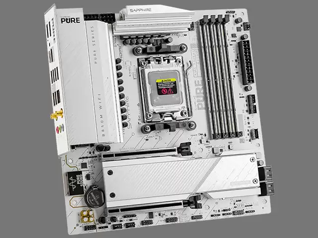 蓝宝石 PURE B850A / B850M WIFI 主板开售:“极地银白洁净配色”设计,999 元起