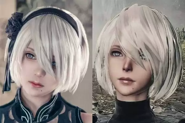 日本妹晒Cos《尼尔》2B对比照 完美还原游戏美女