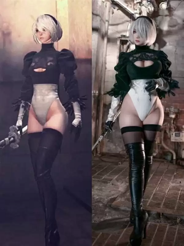 日本妹晒Cos《尼尔》2B对比照 完美还原游戏美女