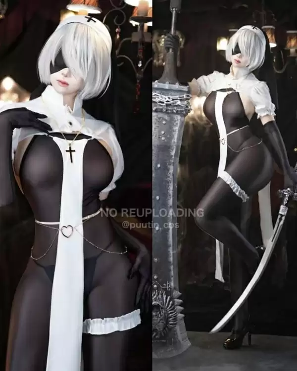 日本妹晒Cos《尼尔》2B对比照 完美还原游戏美女
