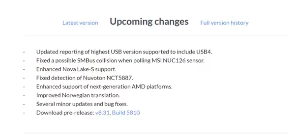 HWiNFO 8.31更新支持Intel Nova Lake-S及AMD下一代平台