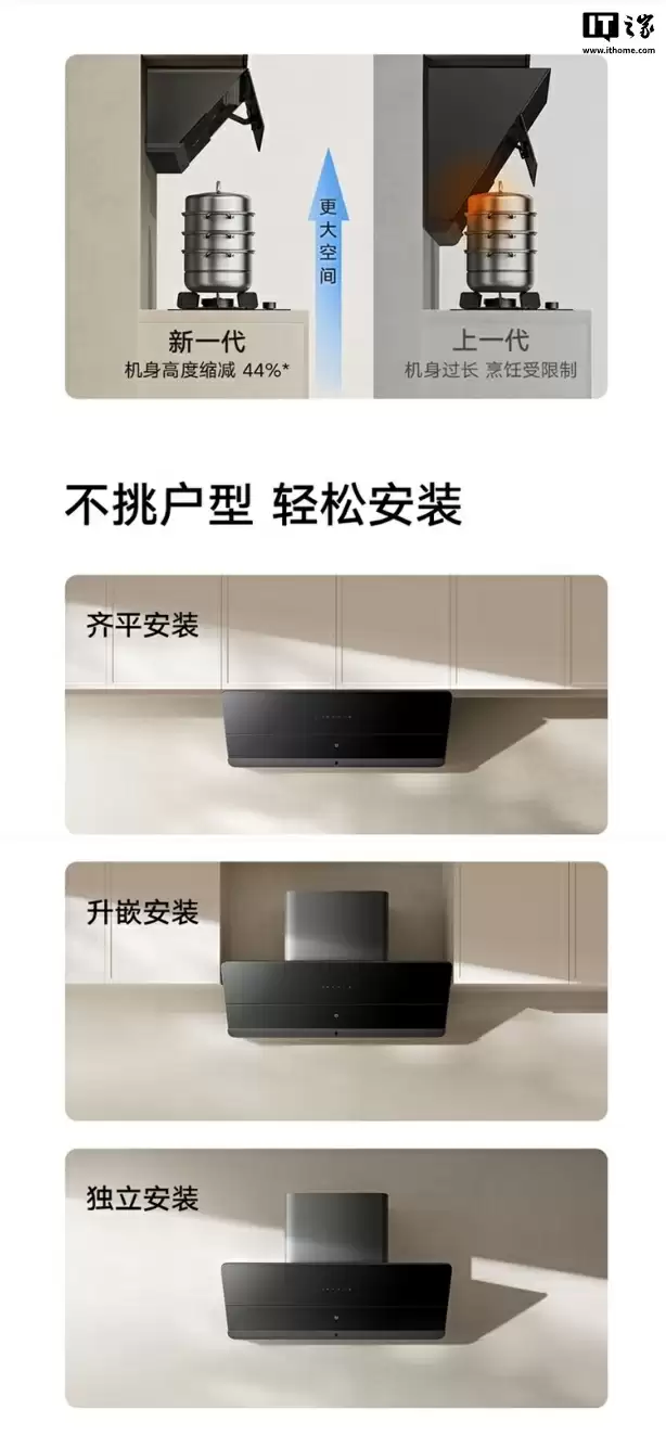 预售价 1299 元：小米米家智能吸油烟机 2 侧吸版，24m³/min 大吸力、63dB（A）降噪设计