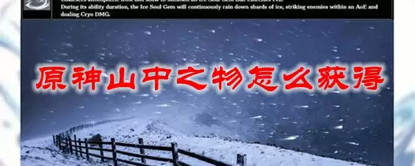 原神山中之物怎么获得
