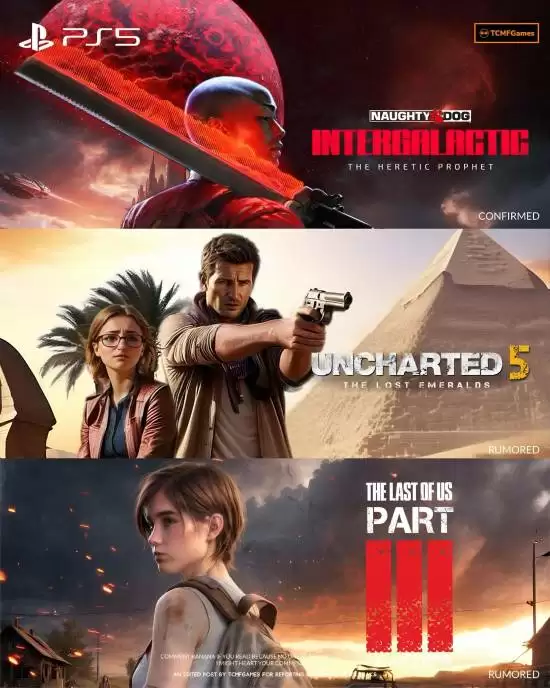 顽皮狗PS5新作曝光：星际、神秘海域续作及最后生还者3传闻解析