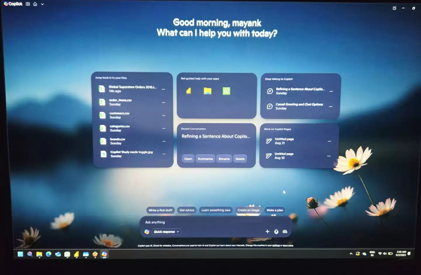 微软 Win11 版 Copilot 应用新增“主页”：新入口可分析文件、指导用户使用软件