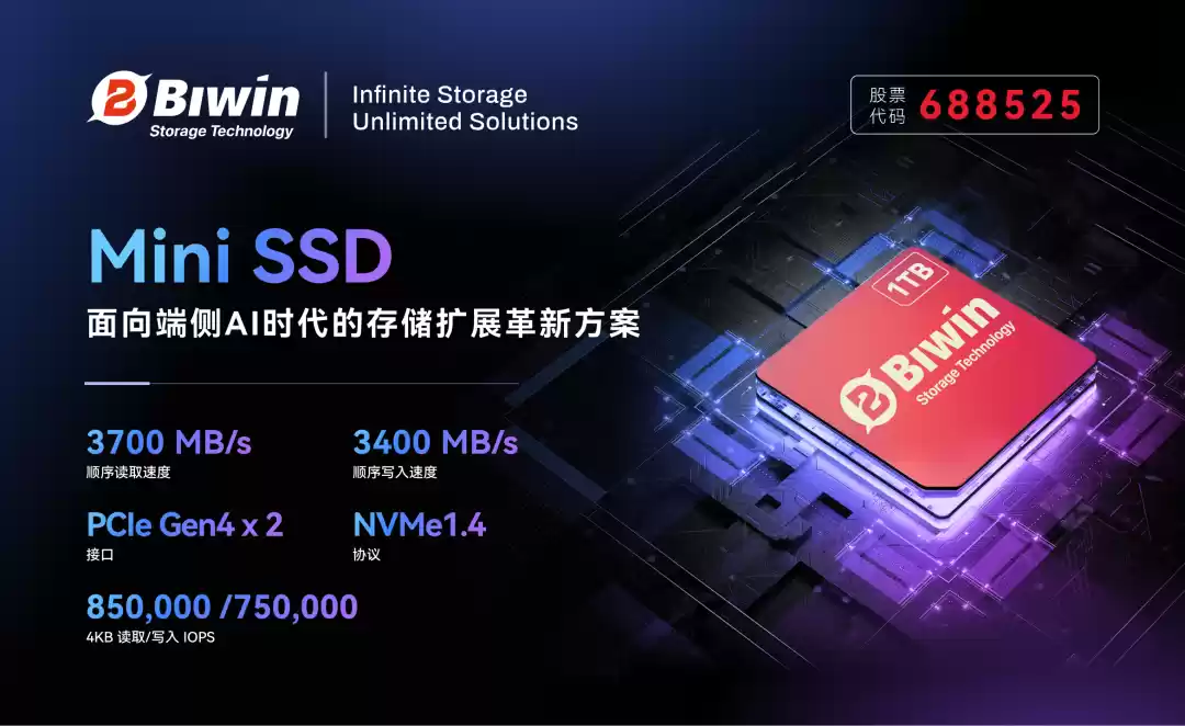 国产最小可拆卸固态硬盘：佰维 Mini SSD 发布，399 元起