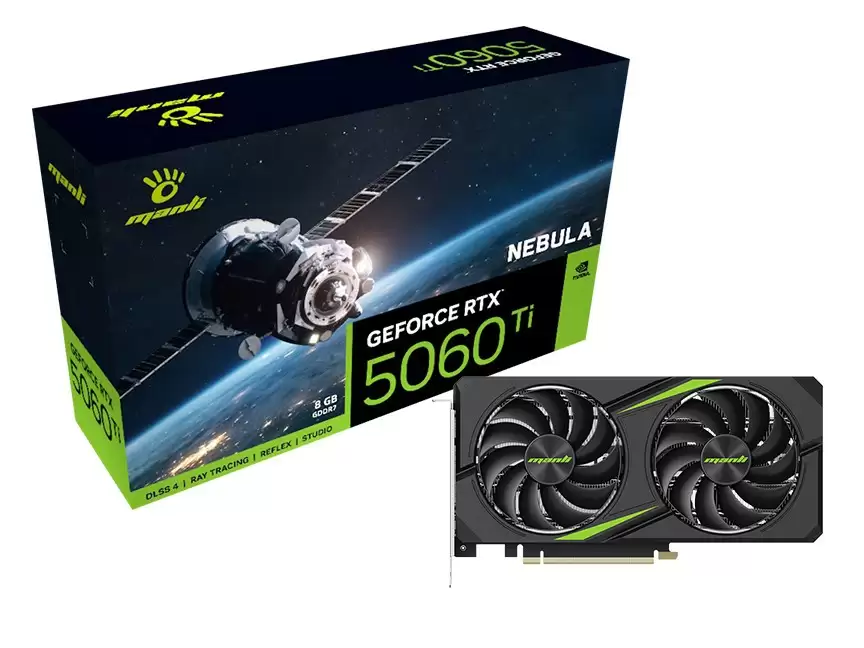 万丽推出 V2 版星云 RTX 5060 Ti 显卡：厚度降至双槽，核心峰值温度更低