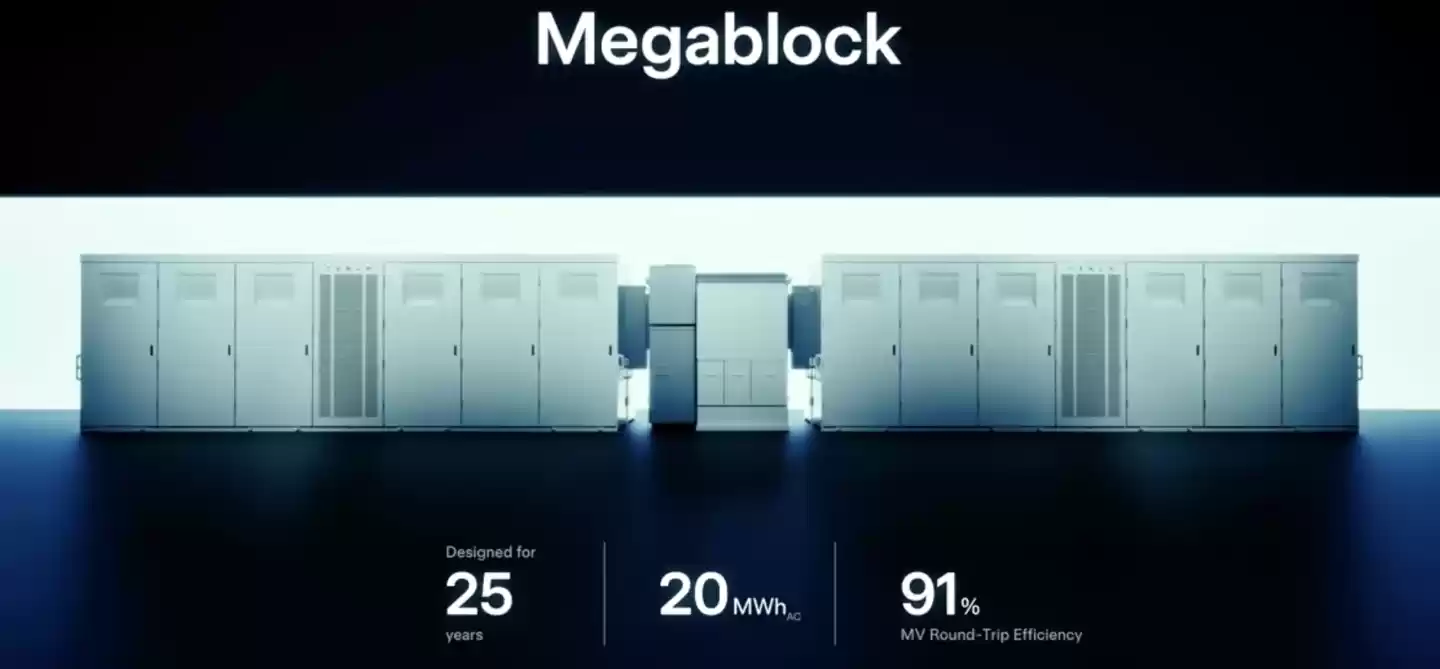 特斯拉发布 Megapack 3 与 Megablock 储能新品:容量更大、部署速度更快