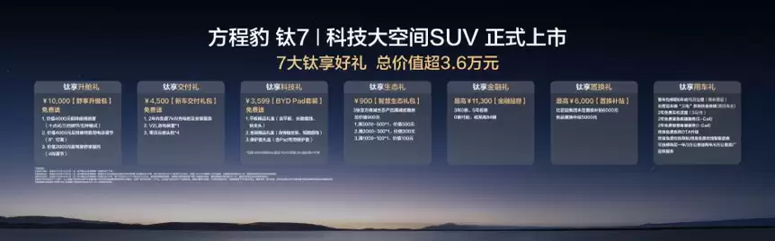 比亚迪“大五座天花板”方程豹钛 7 火爆上市，售价 17.98 万元起