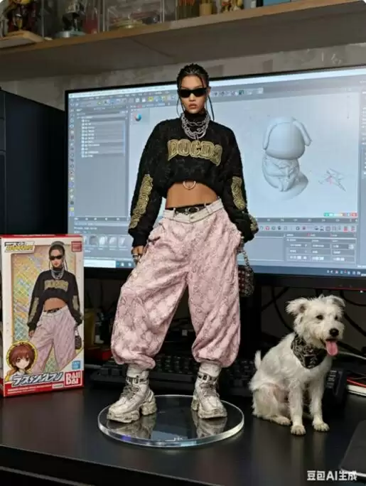 最近超火的盲盒手办照片 豆包也能一句话生成了